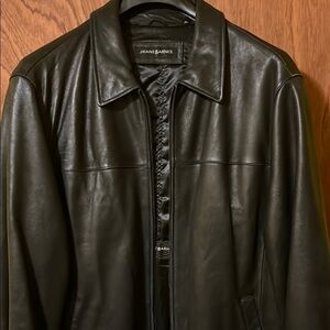 Jhane Barnes Black Leather Jacket for Men